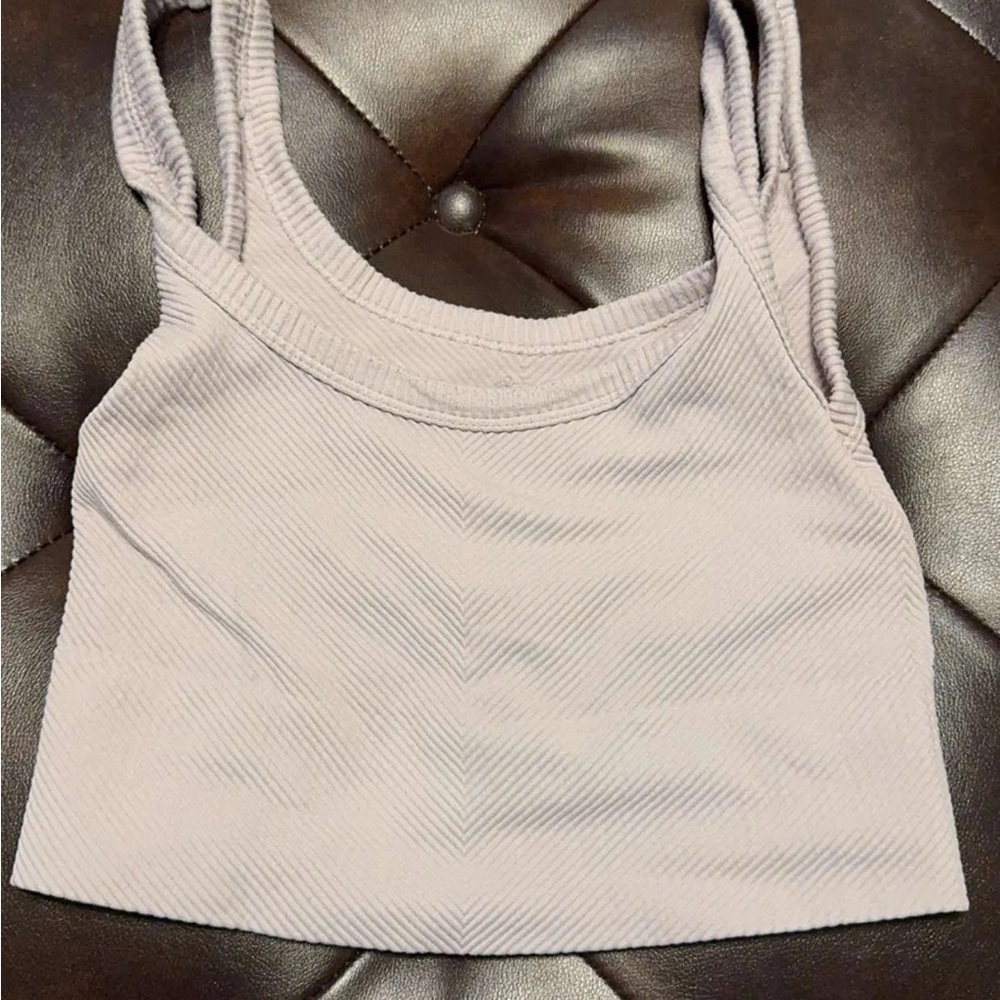 Light Pink Fitted Crop Tank Top
